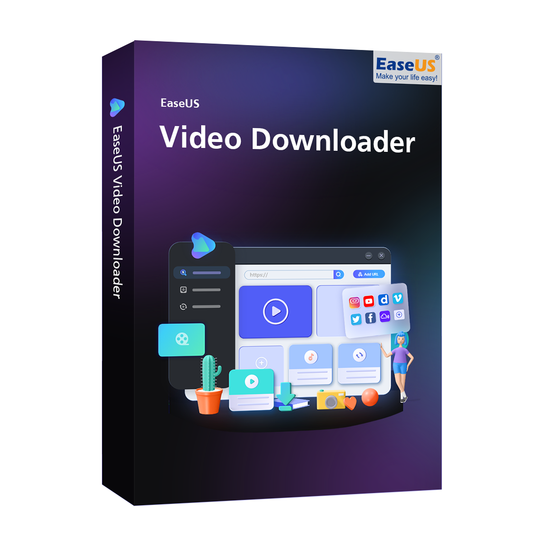 Software EaseUS Para Vídeo e Multimídia: EaseUS Video Downloader  (Permanente)